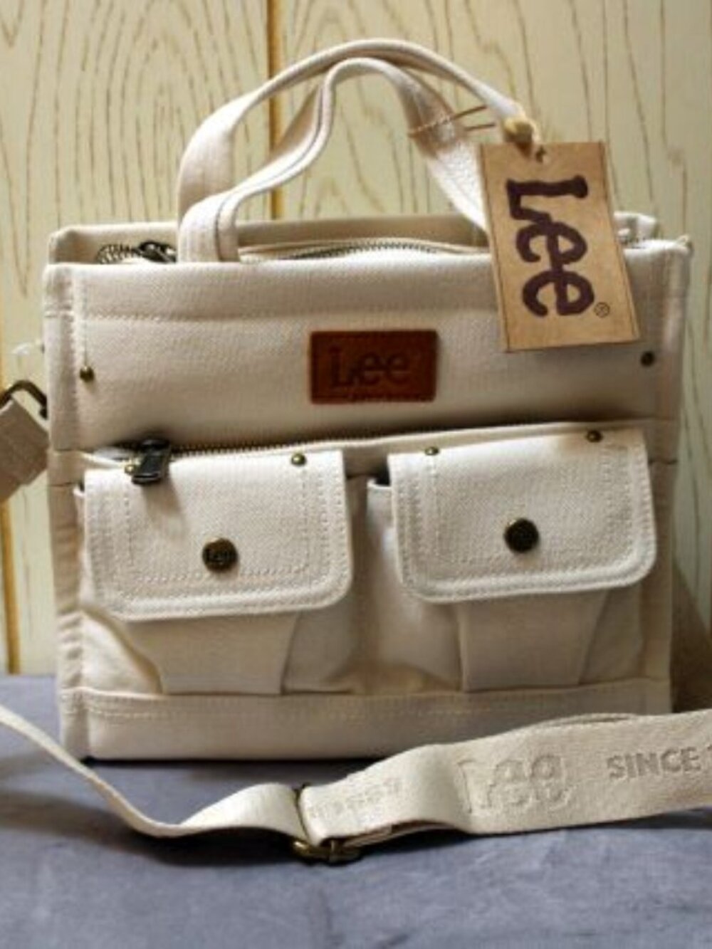 Lee Women's Canvas Cargo Pocket Tote Bag - Tan Color - NWT